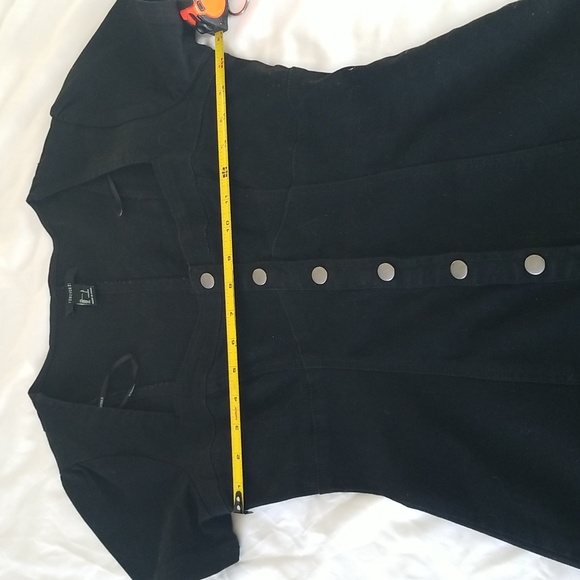 Forever 21 Elegant Button-Down Dress Stretchy Corset Square Neck Short Sleeve - Picture 5 of 7
